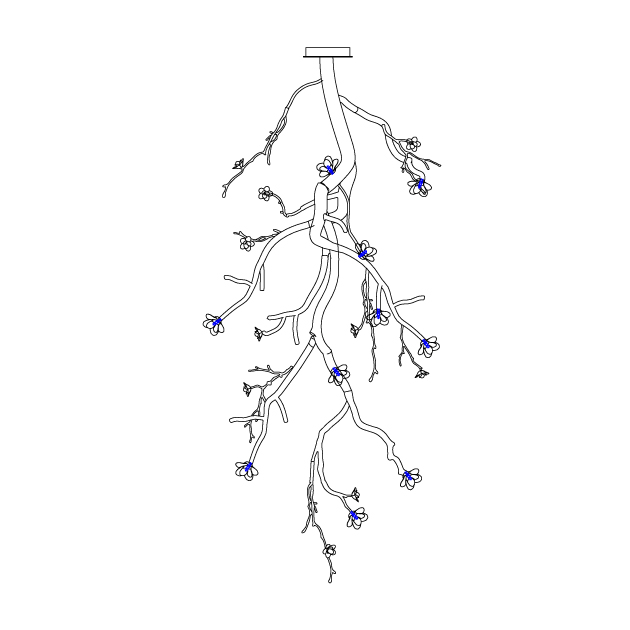 Large Long Branch Flower Chandelier - Vakkerlight