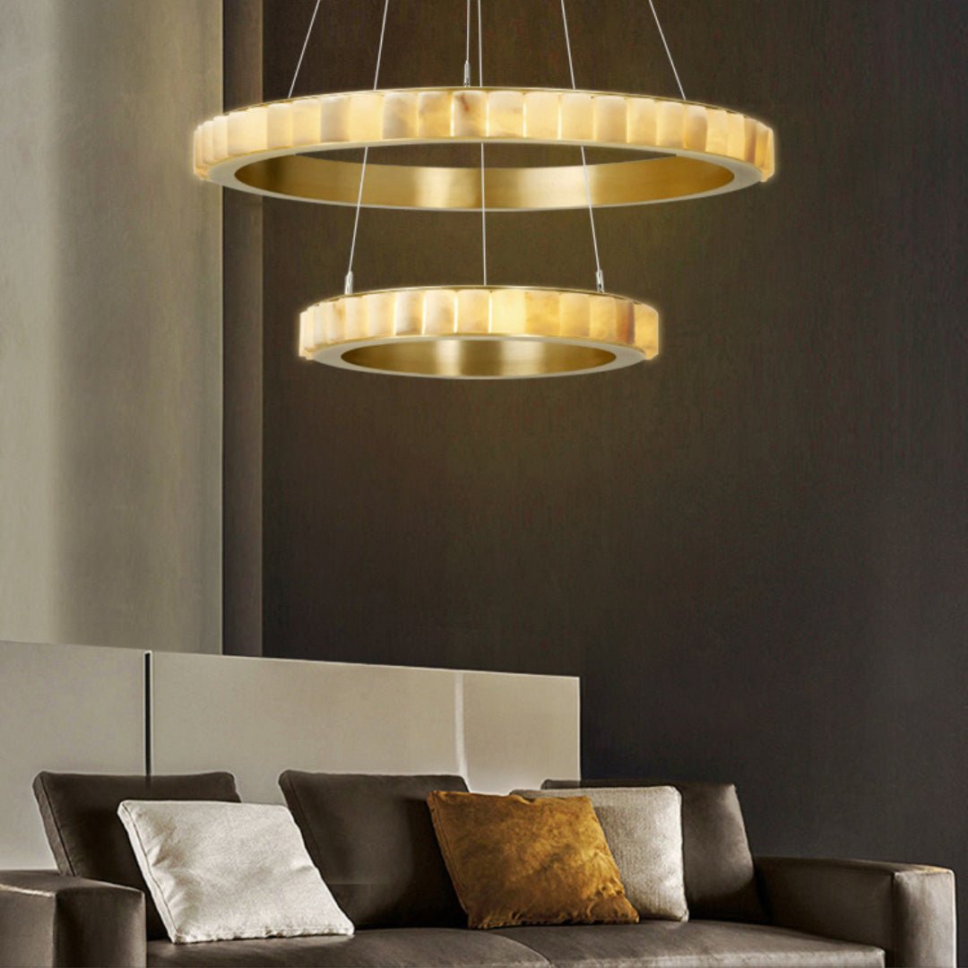 Alabaster Avalon Halo Chandelier - Vakkerlight