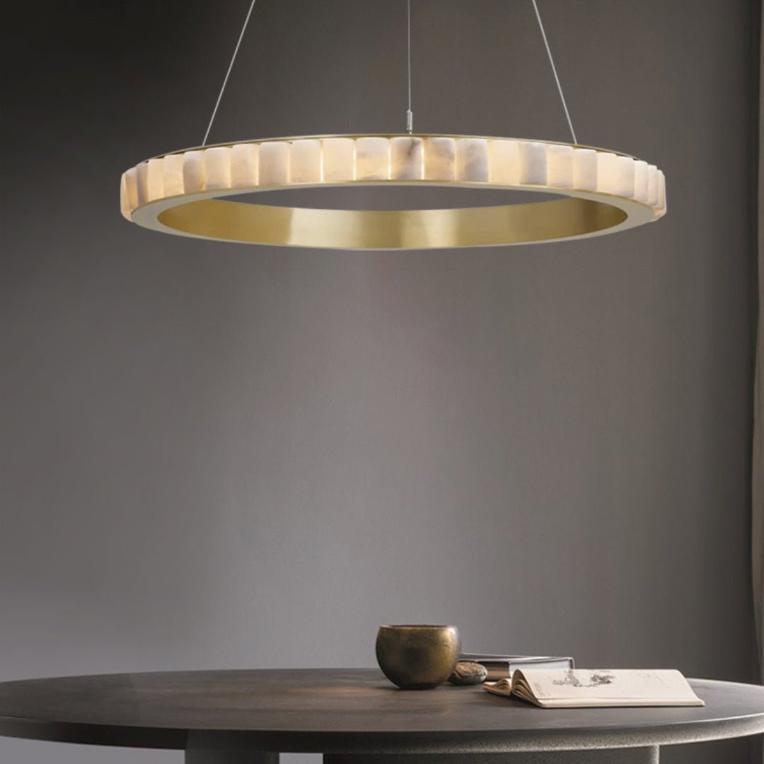 Alabaster Avalon Halo Chandelier - Vakkerlight