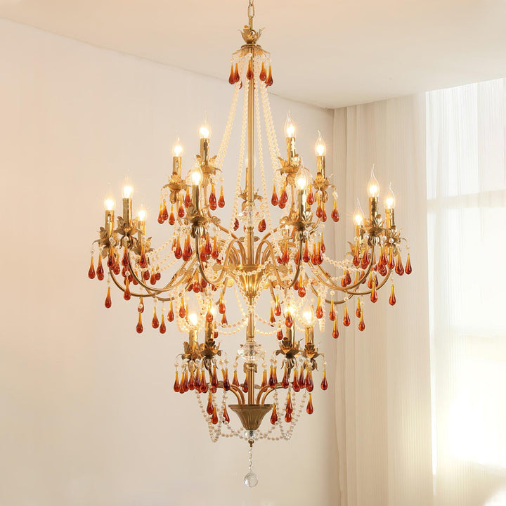 Aureate Amber Crystal Chandelier - Vakkerlight