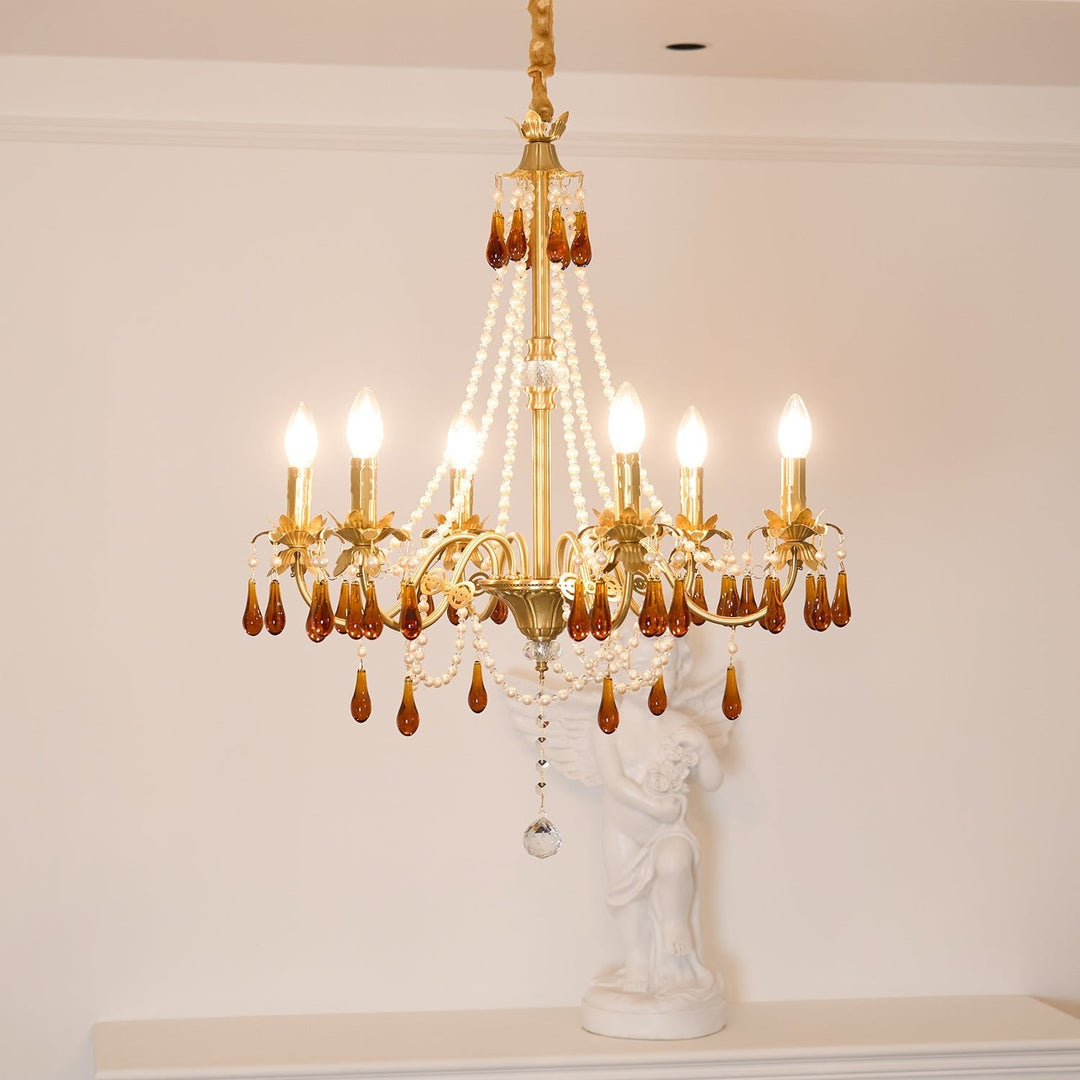 Aureate Amber Crystal Chandelier - Vakkerlight