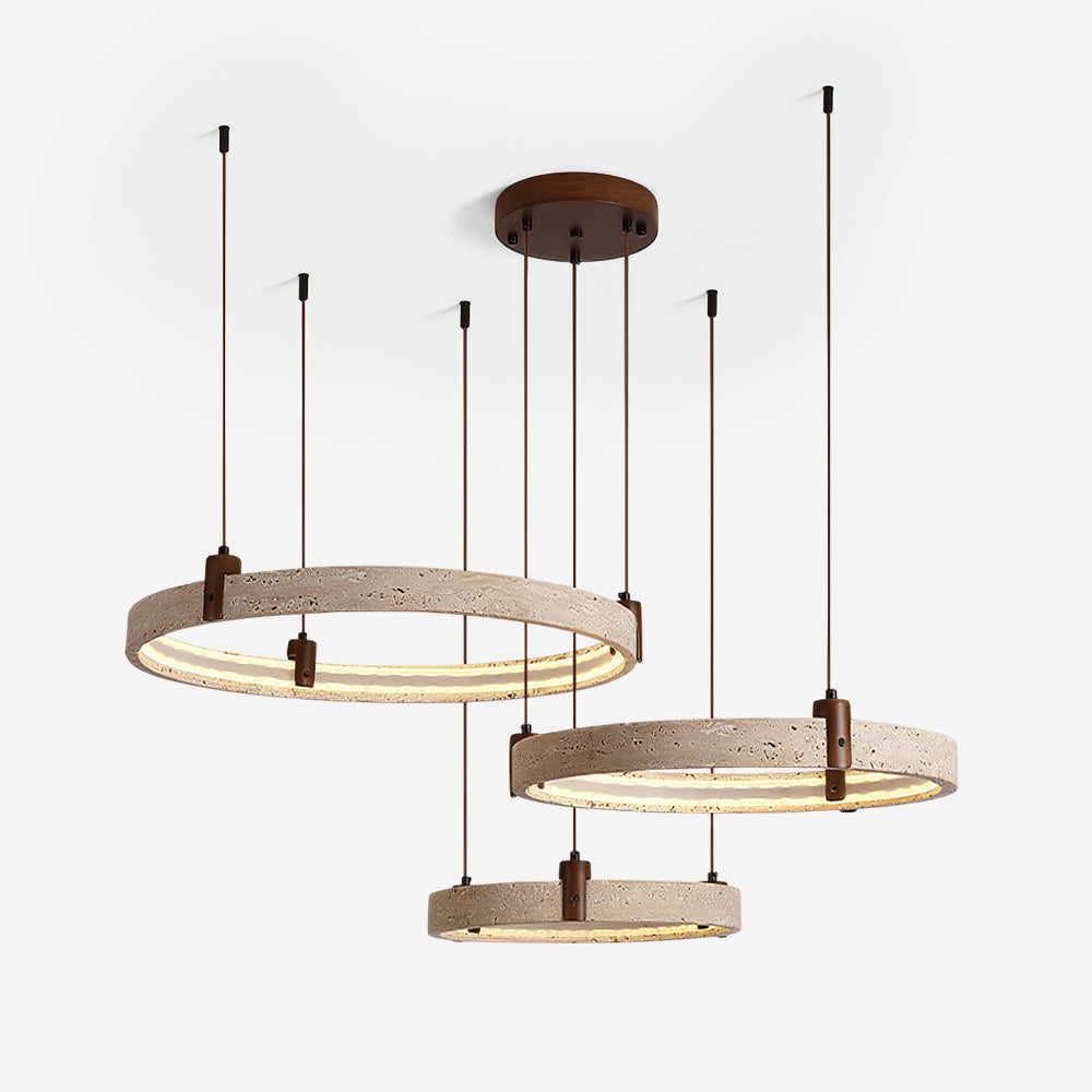 Celestial Orbit Travertine Chandelier
