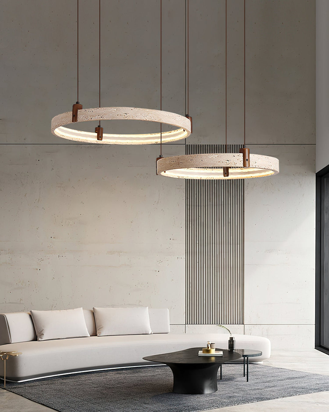 Celestial Orbit Travertine Chandelier