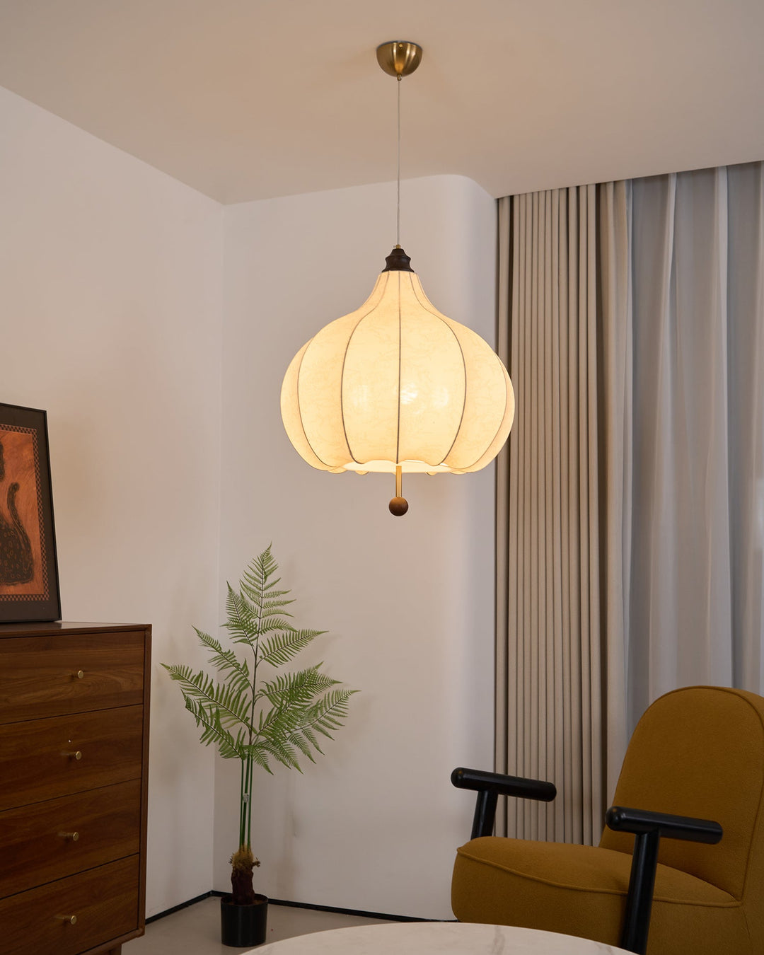 Chestnut Fabric Pendant Light - Vakkerlight