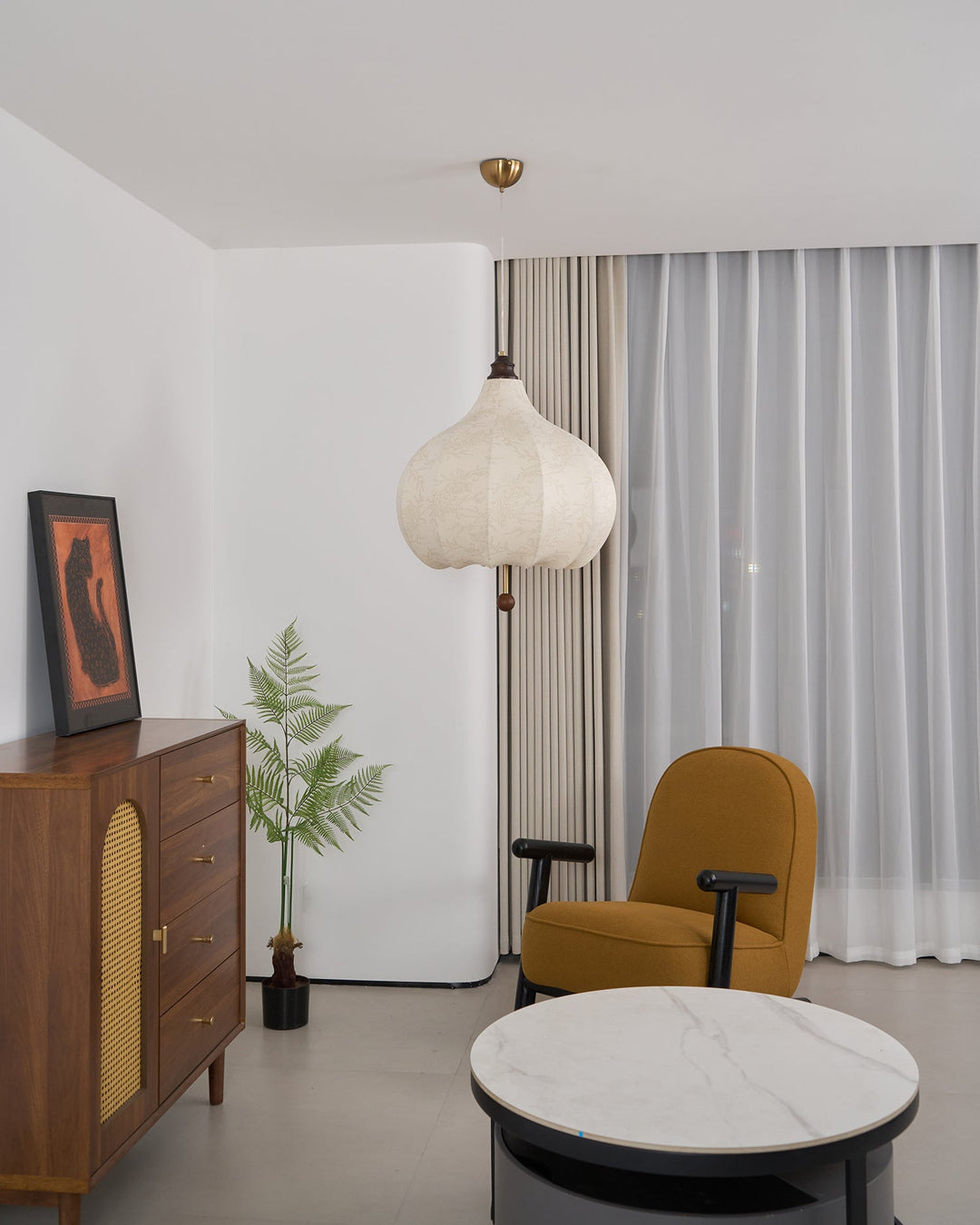 Chestnut Fabric Pendant Light - Vakkerlight