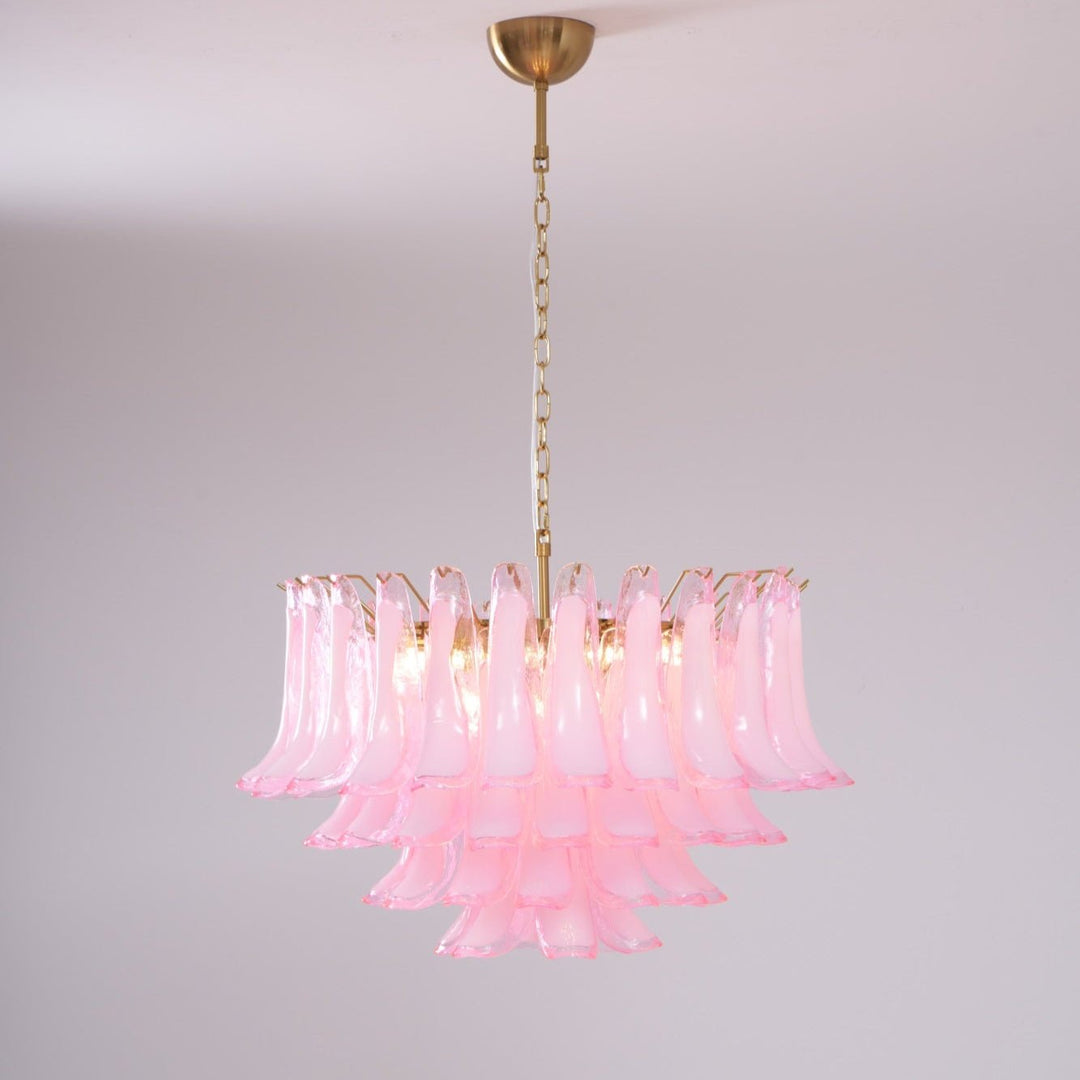 Fiora Pink Glass Chandelier - Vakkerlight