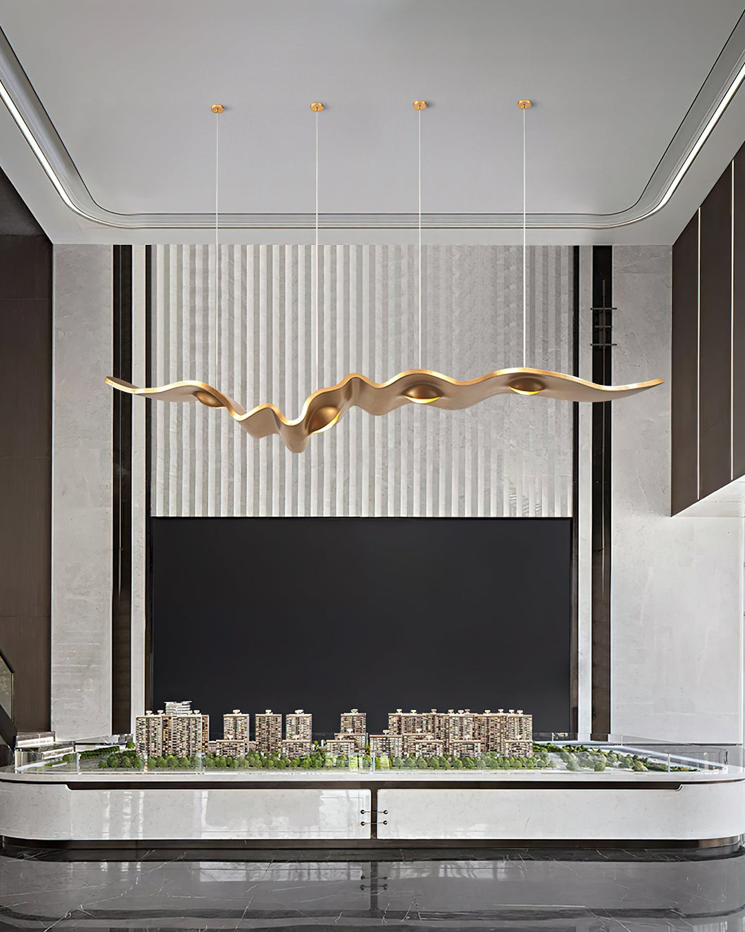 Gold Ribbon Chandelier - Vakkerlight
