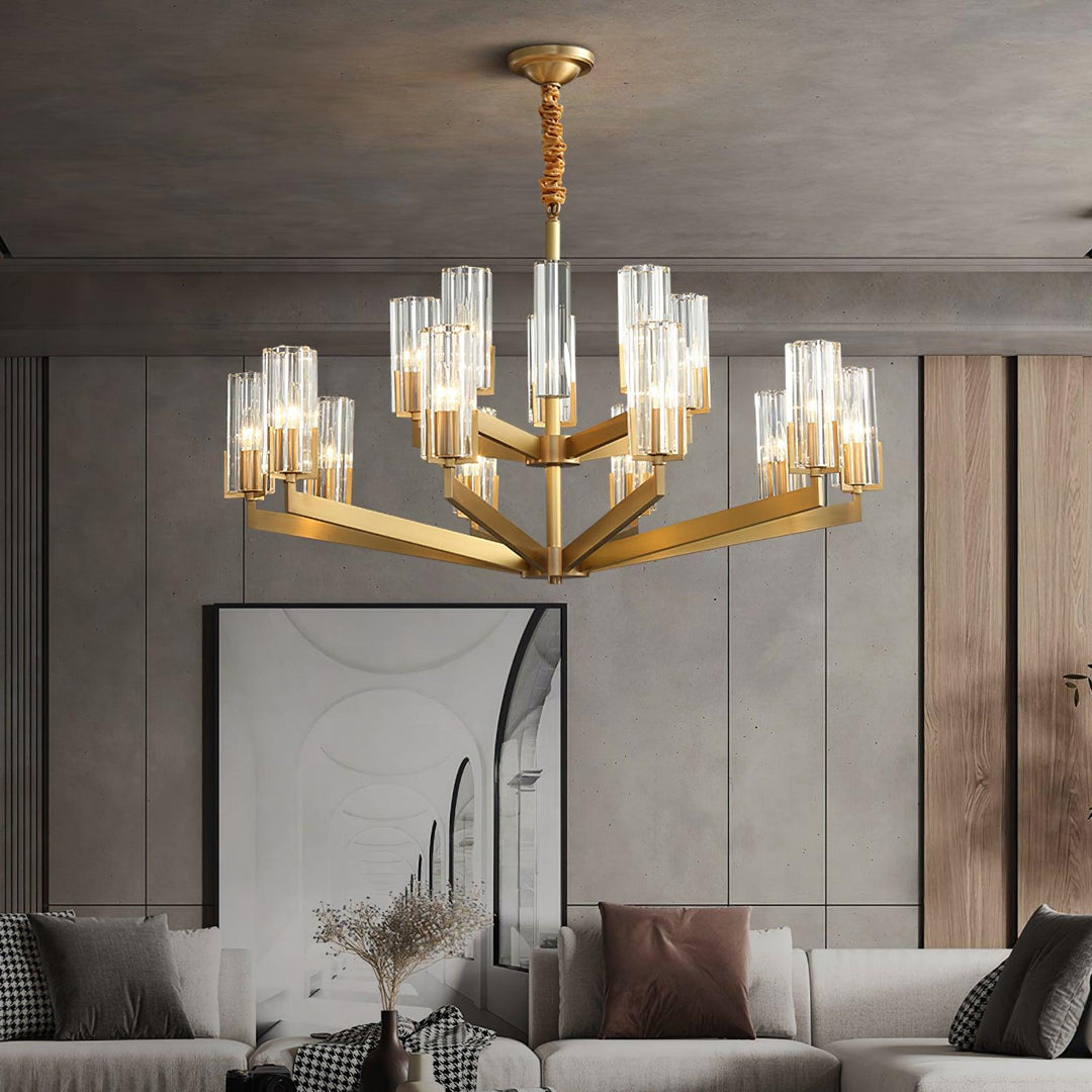 Kayla Brass Chandelier - Vakkerlight