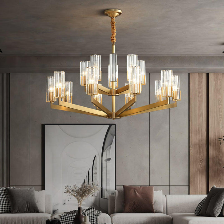 Kayla Brass Chandelier - Vakkerlight