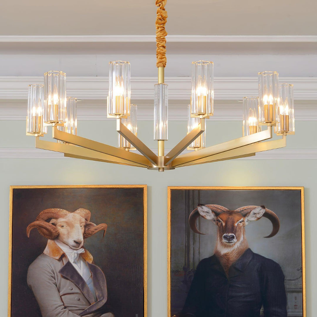 Kayla Brass Chandelier - Vakkerlight