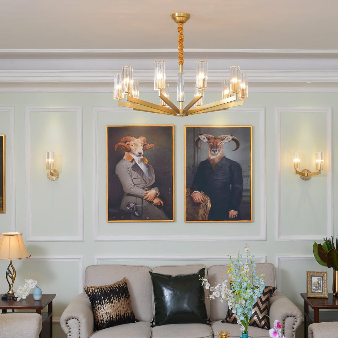Kayla Brass Chandelier - Vakkerlight