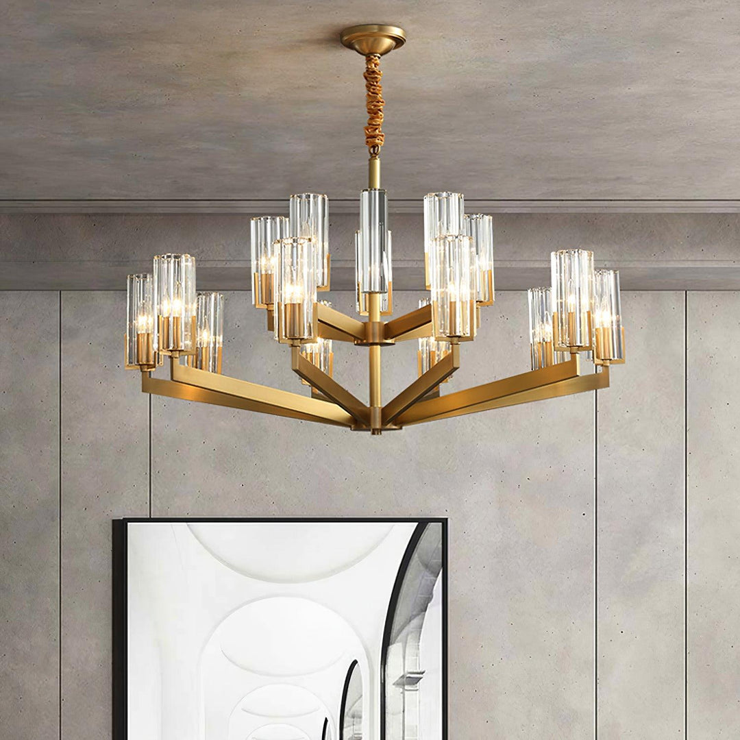 Kayla Brass Chandelier - Vakkerlight