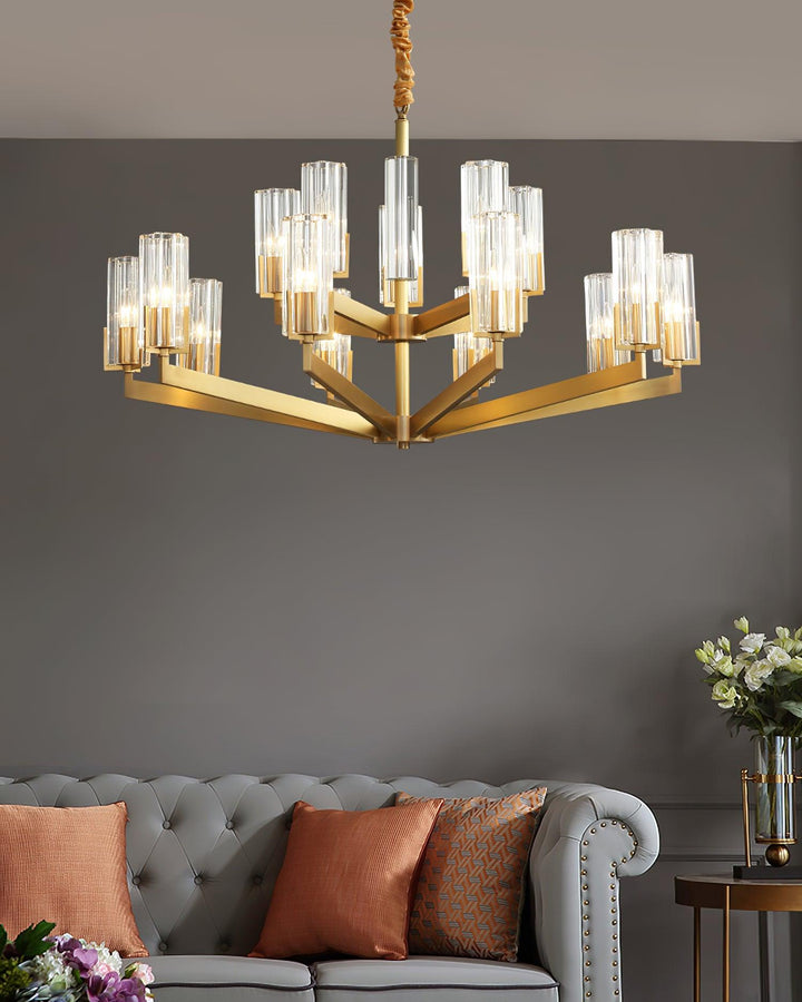 Kayla Brass Chandelier - Vakkerlight