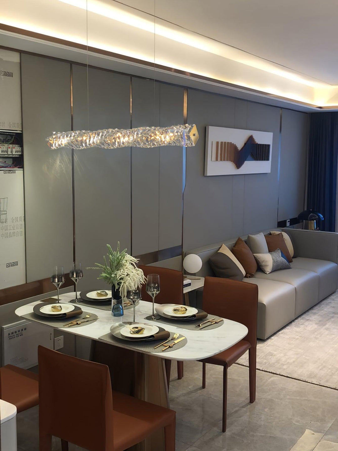 Long Crystal Pendant Lamp - Vakkerlight