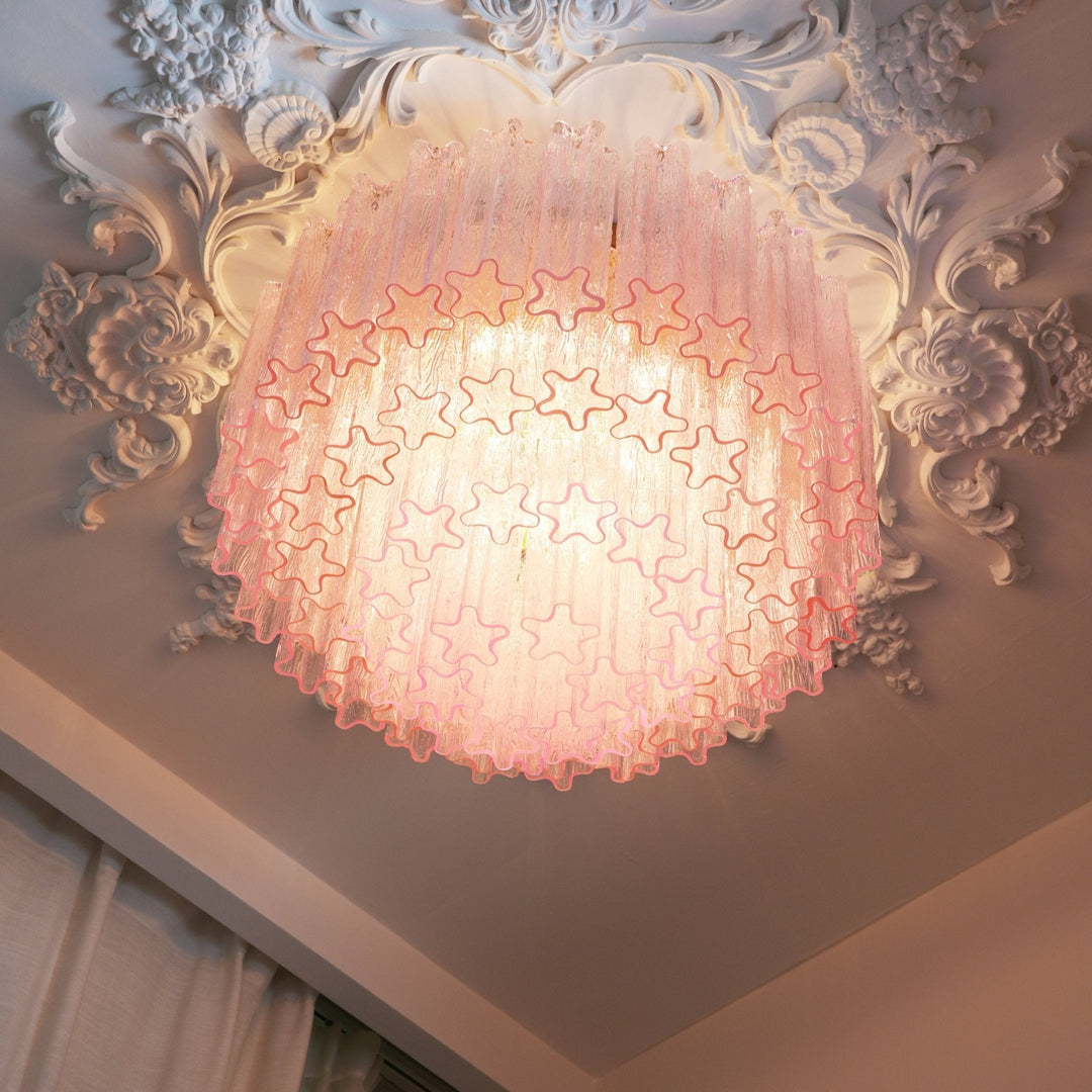 Murano Pink Glass Ceiling Light - Vakkerlight