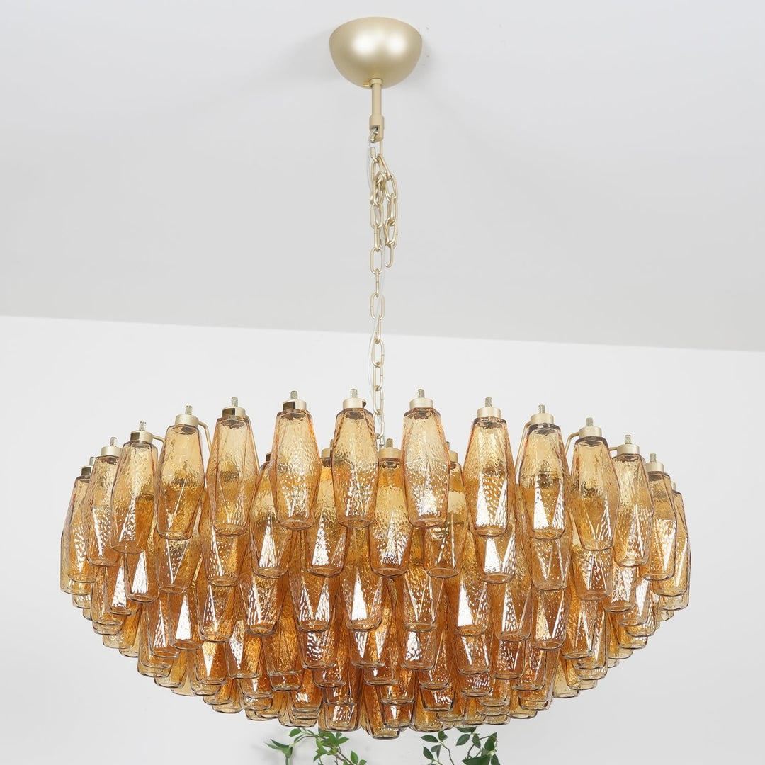 Murano Rhombus Amber Glass Chandelier - Vakkerlight