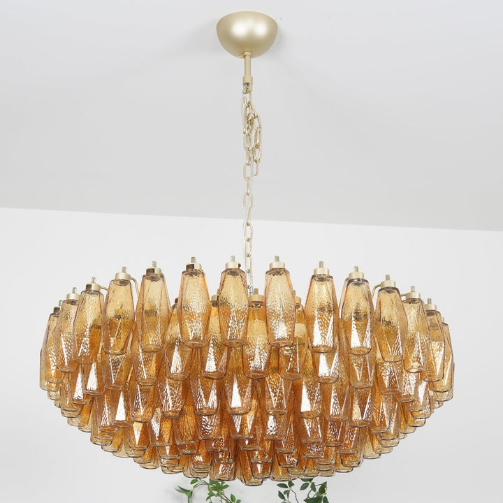 Murano Rhombus Amber Glass Chandelier - Vakkerlight