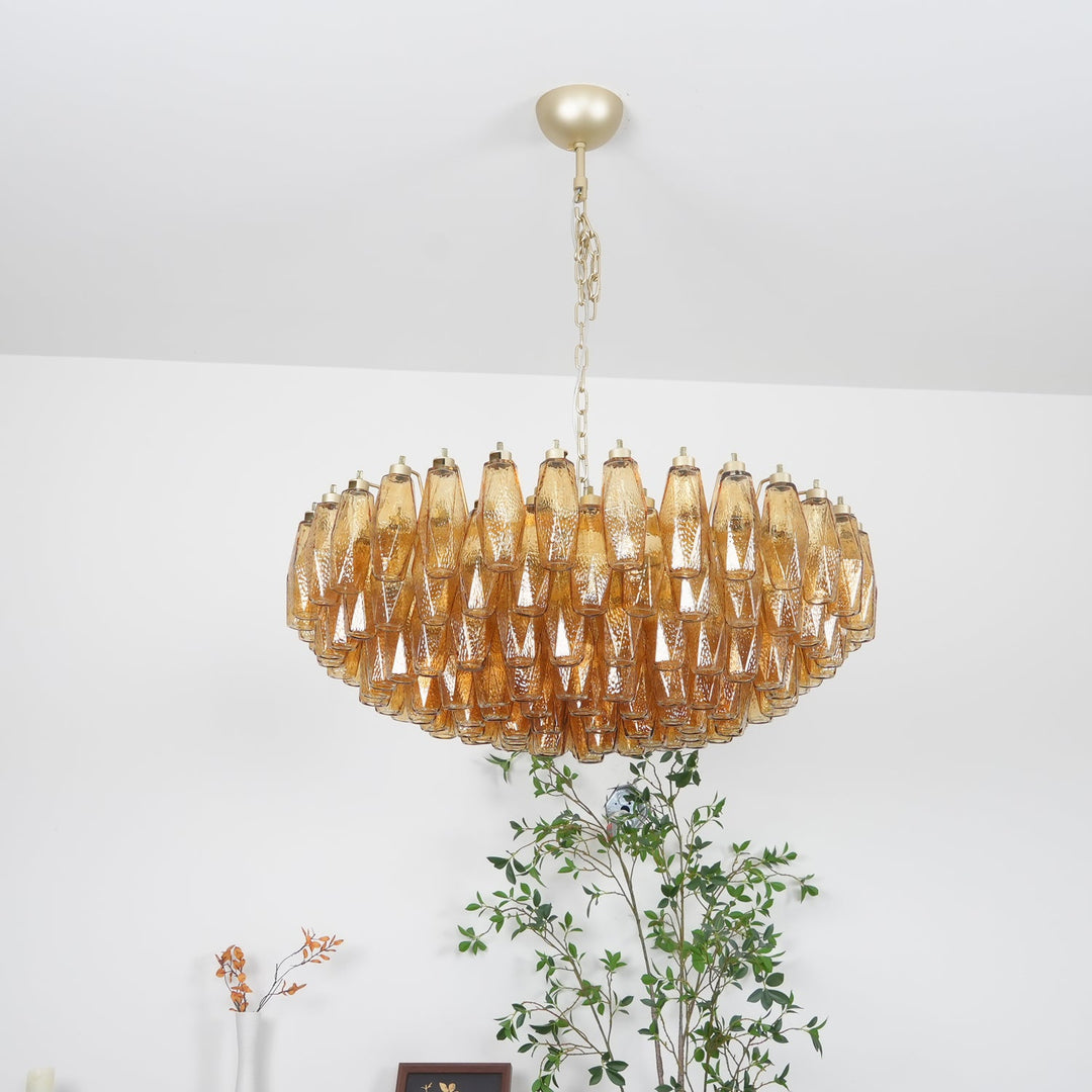 Murano Rhombus Amber Glass Chandelier - Vakkerlight