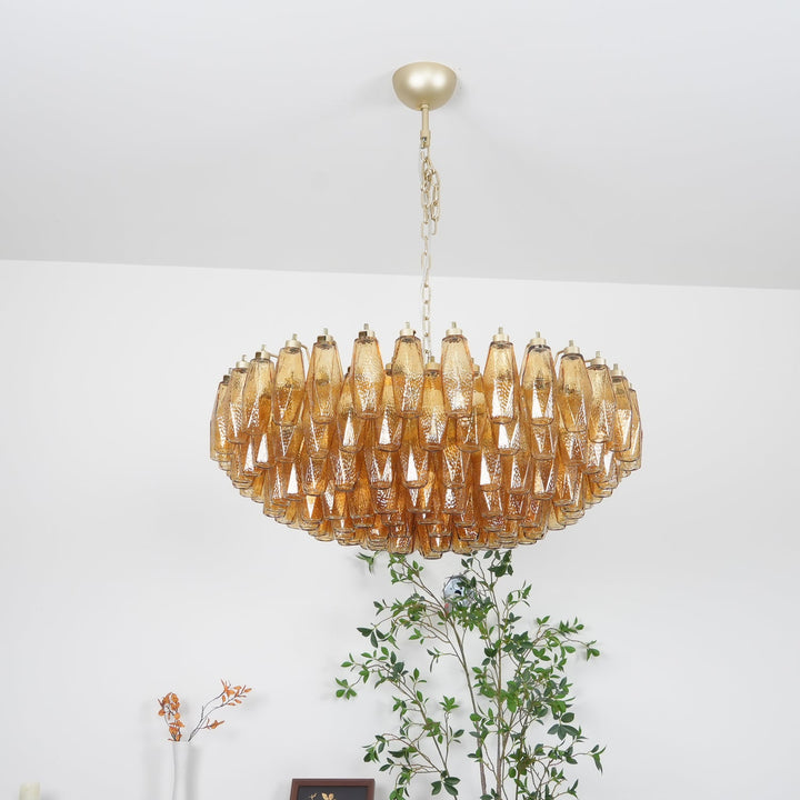 Murano Rhombus Amber Glass Chandelier - Vakkerlight