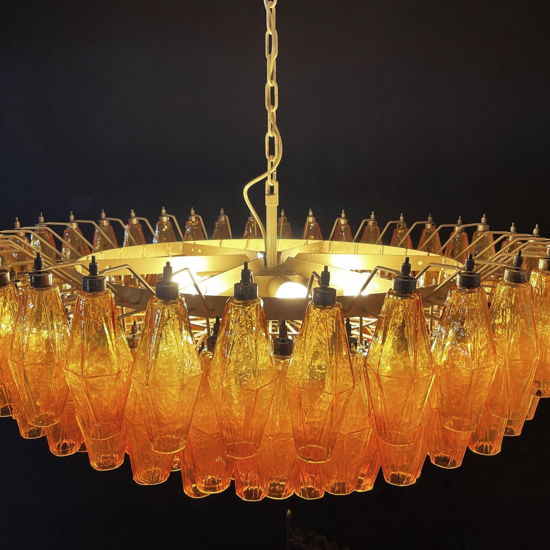 Murano Rhombus Amber Glass Chandelier - Vakkerlight