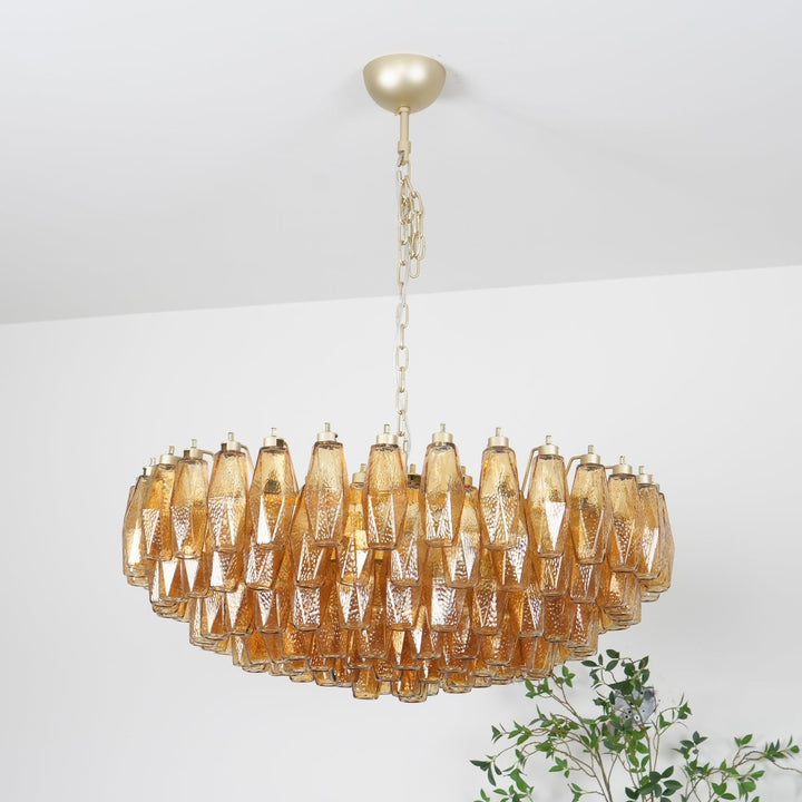 Murano Rhombus Amber Glass Chandelier - Vakkerlight