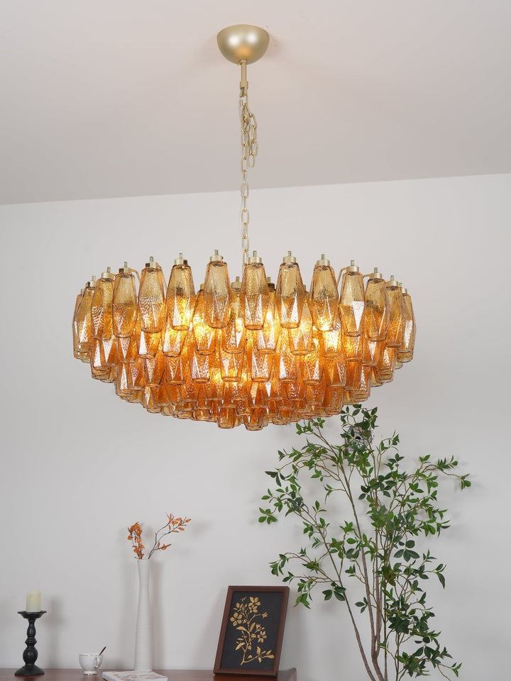 Murano Rhombus Amber Glass Chandelier - Vakkerlight