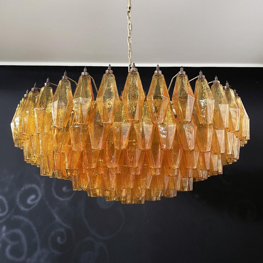 Murano Rhombus Amber Glass Chandelier - Vakkerlight