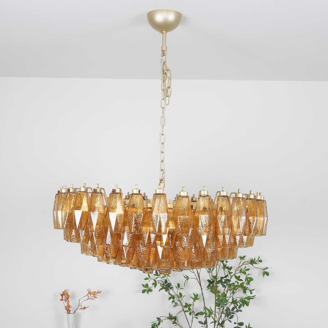 Murano Rhombus Amber Glass Chandelier - Vakkerlight