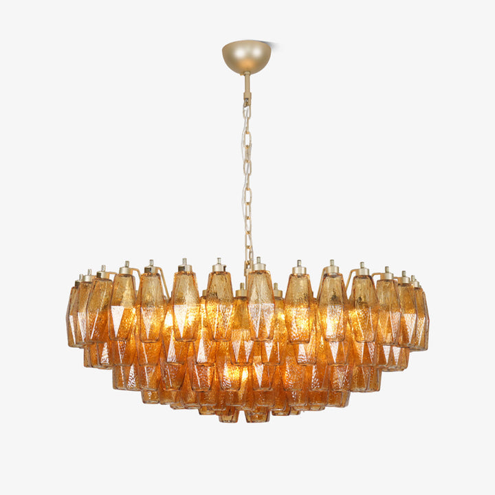 Murano Rhombus Amber Glass Chandelier - Vakkerlight