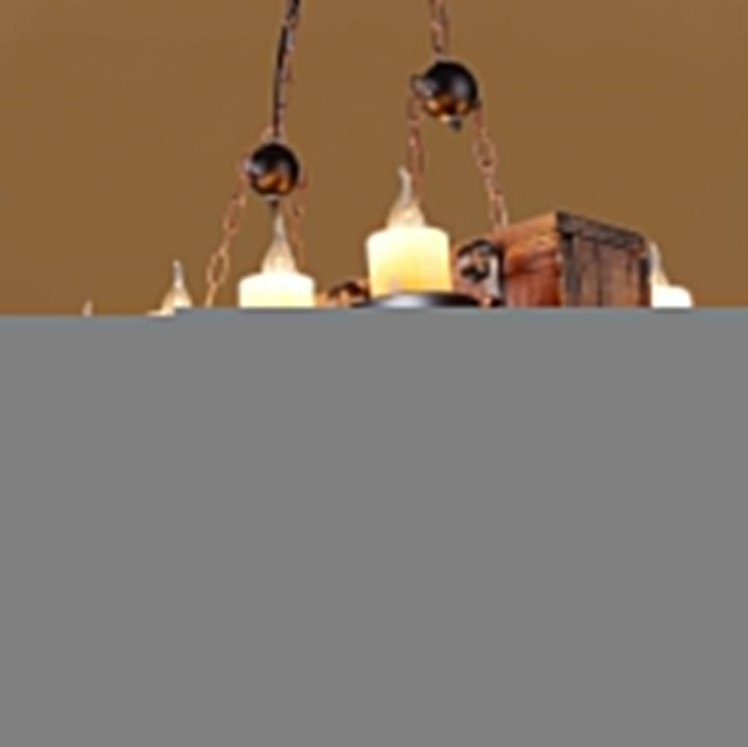 Nautical Industrial Style Wooden Chandelier - Vakkerlight