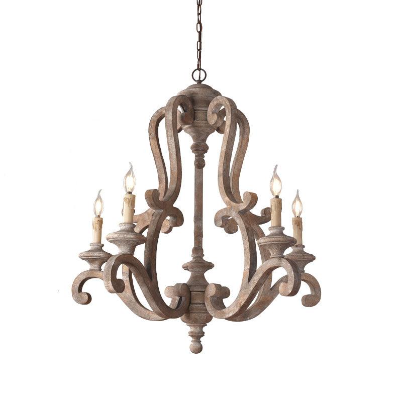 Parrotuncle Wooden Candle Chandelier - Vakkerlight