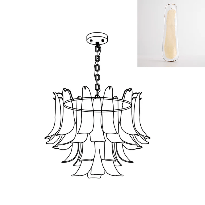 Murano Glass Leaf Chandelier - Vakkerlight