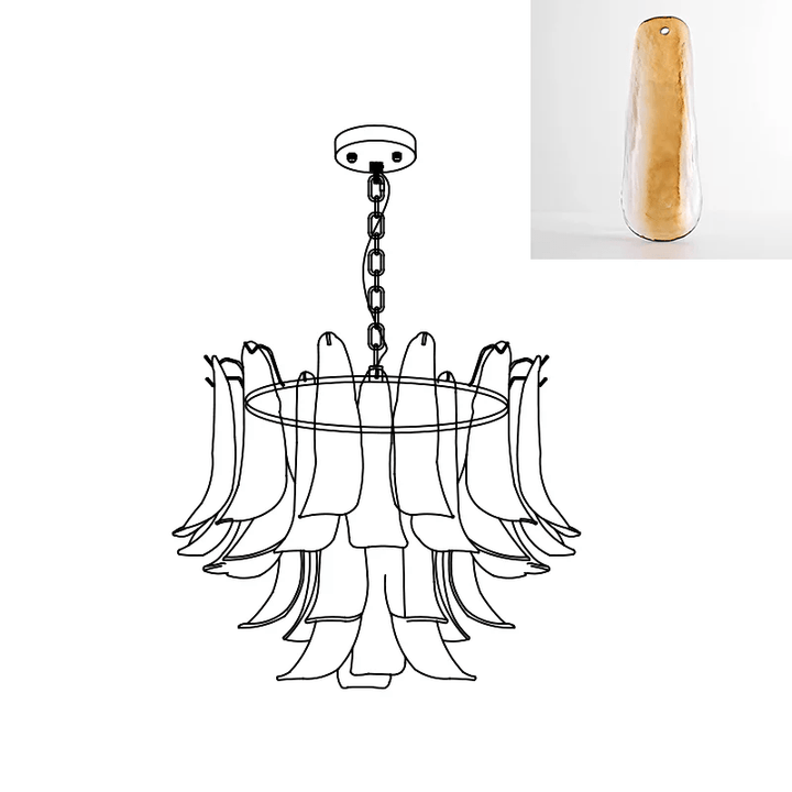 Murano Glass Leaf Chandelier - Vakkerlight