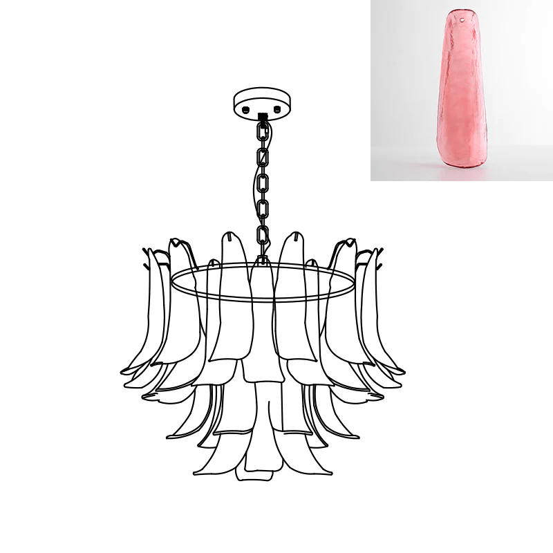 Murano Glass Leaf Chandelier - Vakkerlight