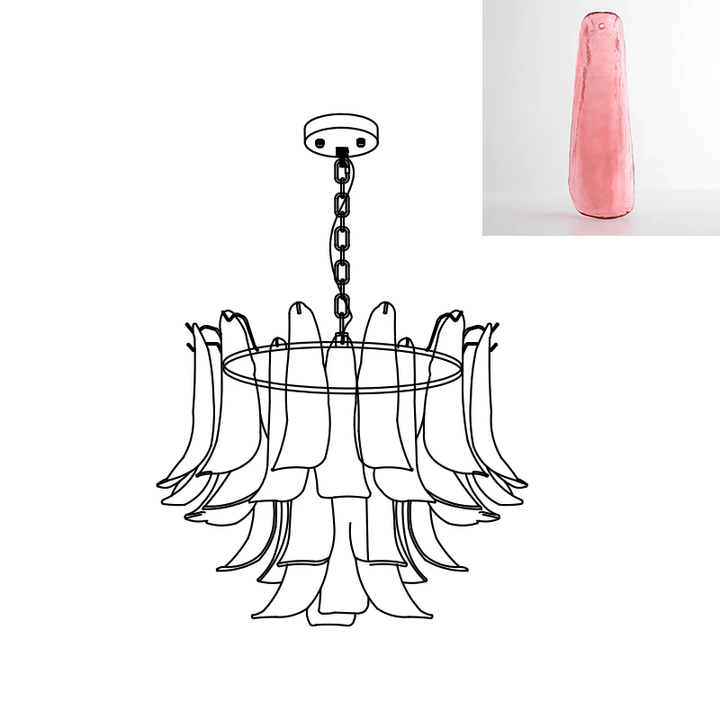 Murano Glass Leaf Chandelier - Vakkerlight