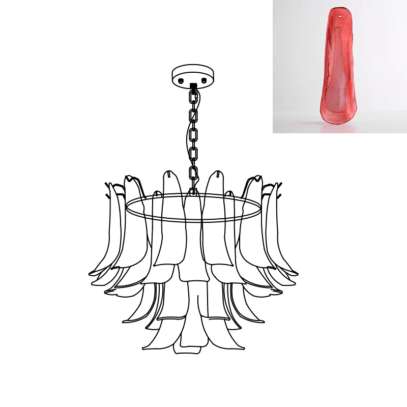 Murano Glass Leaf Chandelier - Vakkerlight