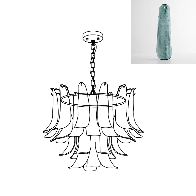 Murano Glass Leaf Chandelier - Vakkerlight