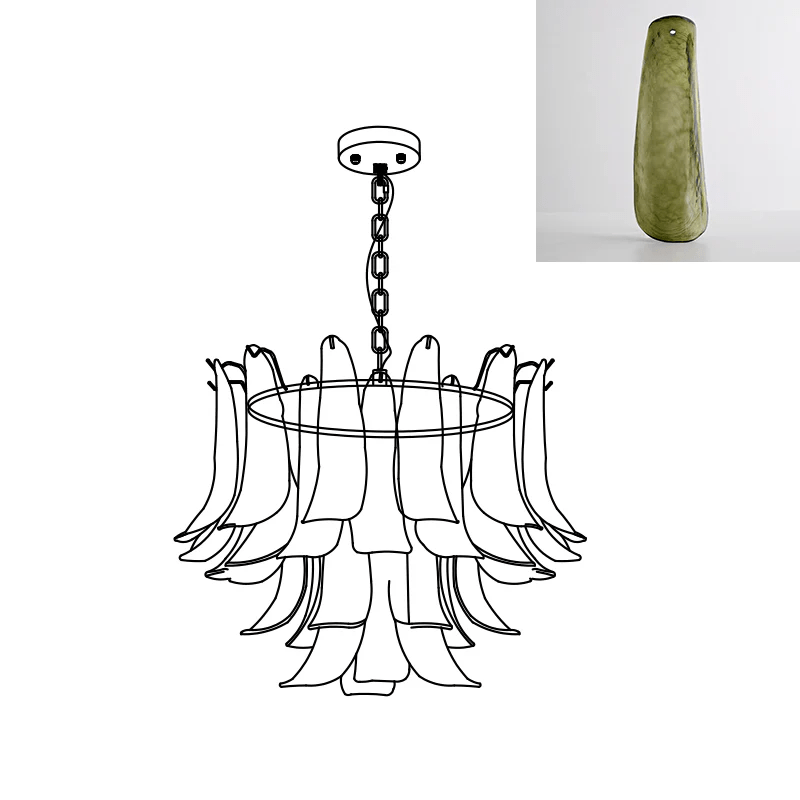 Murano Glass Leaf Chandelier - Vakkerlight