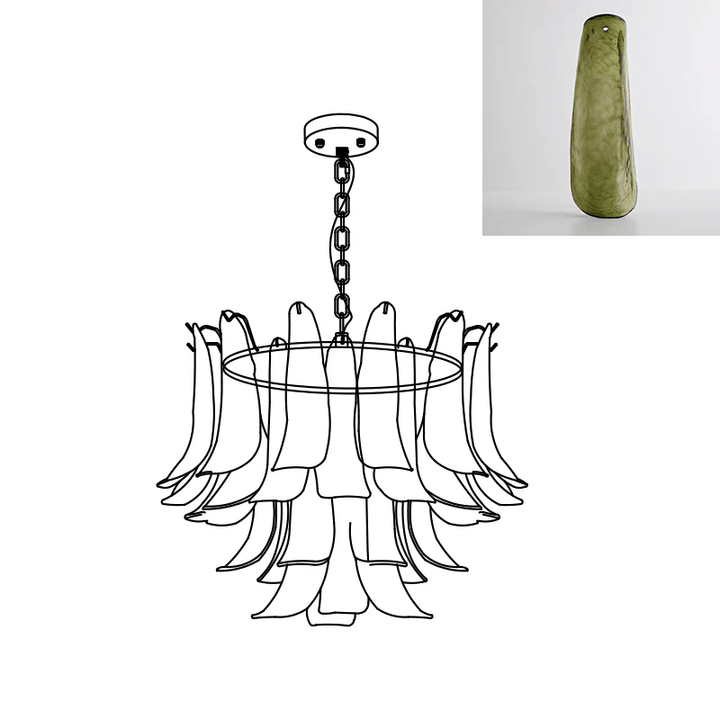 Murano Glass Leaf Chandelier - Vakkerlight