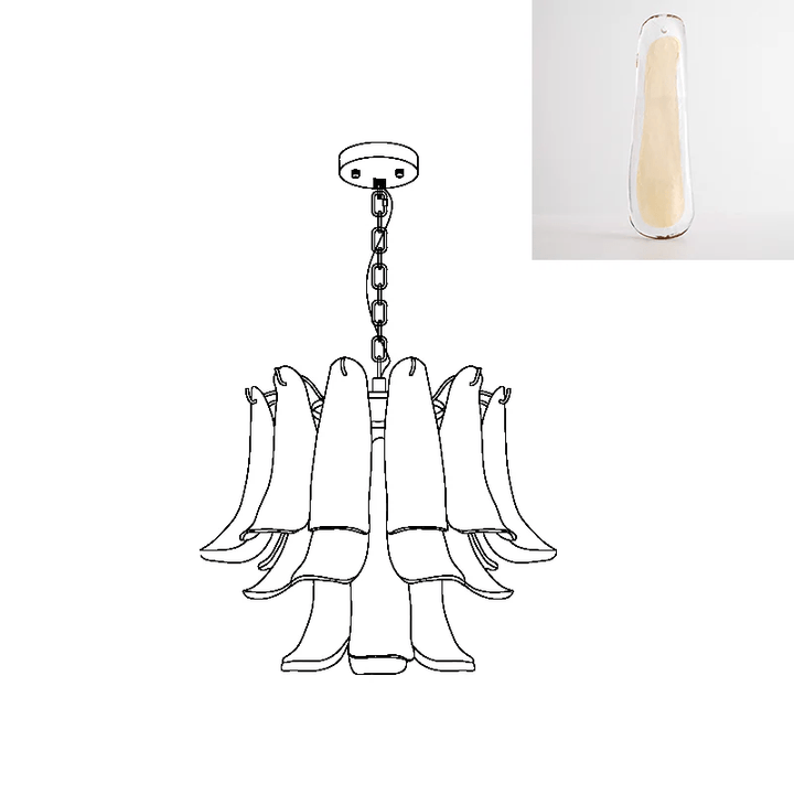 Murano Glass Leaf Chandelier - Vakkerlight