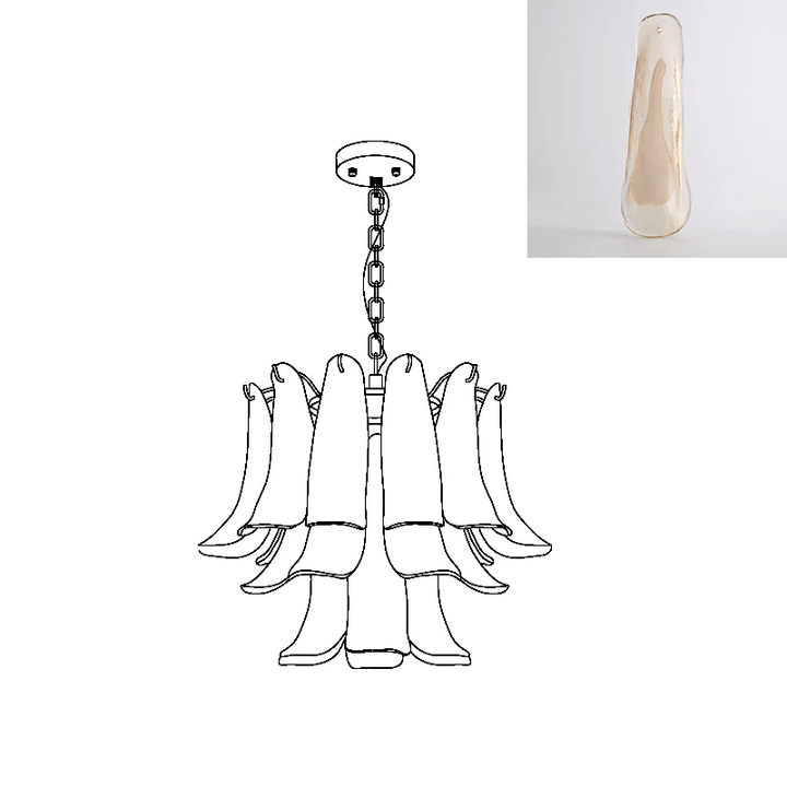 Murano Glass Leaf Chandelier - Vakkerlight