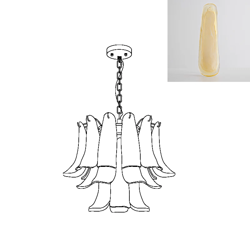 Murano Glass Leaf Chandelier - Vakkerlight