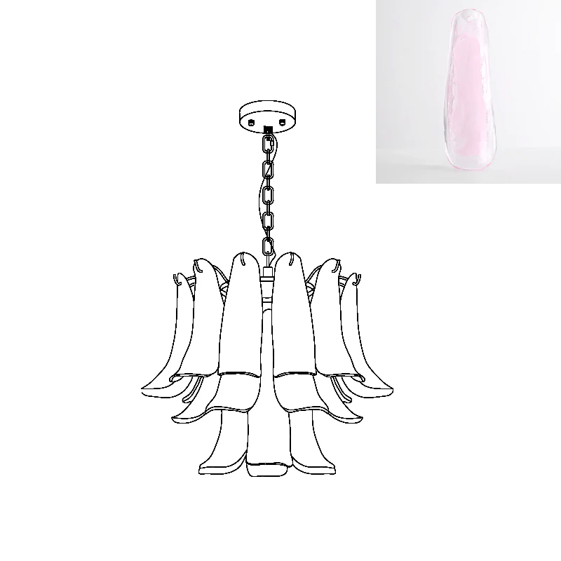 Murano Glass Leaf Chandelier - Vakkerlight