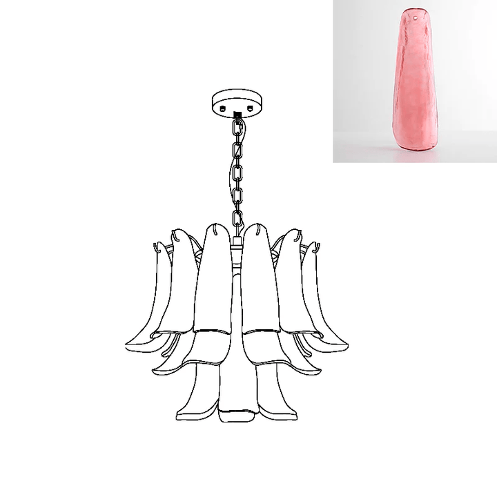 Murano Glass Leaf Chandelier - Vakkerlight