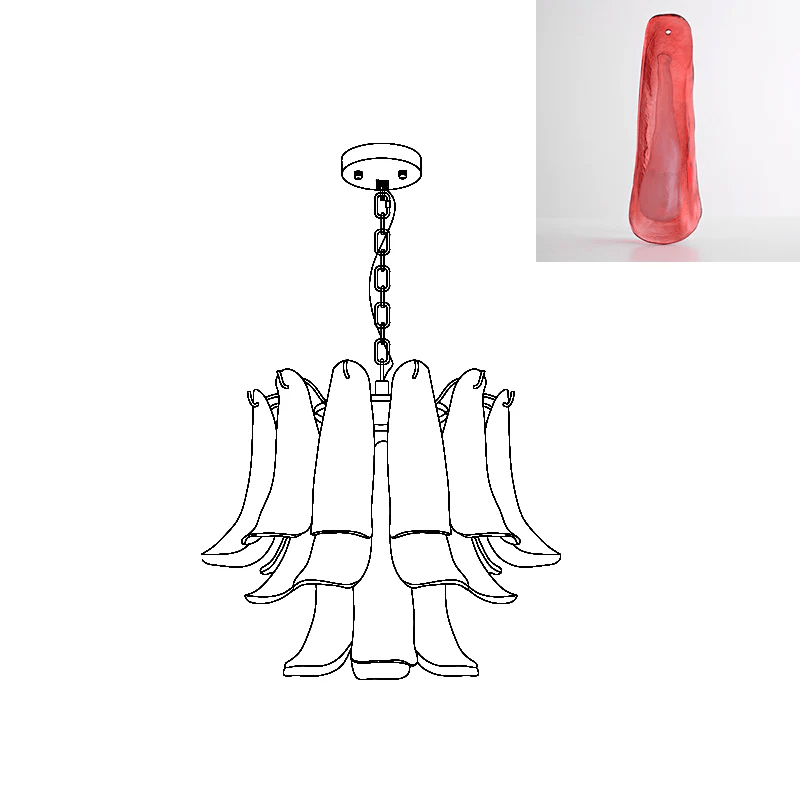 Murano Glass Leaf Chandelier - Vakkerlight