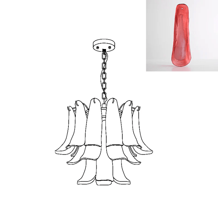 Murano Glass Leaf Chandelier - Vakkerlight