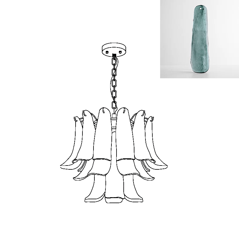Murano Glass Leaf Chandelier - Vakkerlight