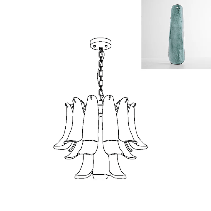 Murano Glass Leaf Chandelier - Vakkerlight