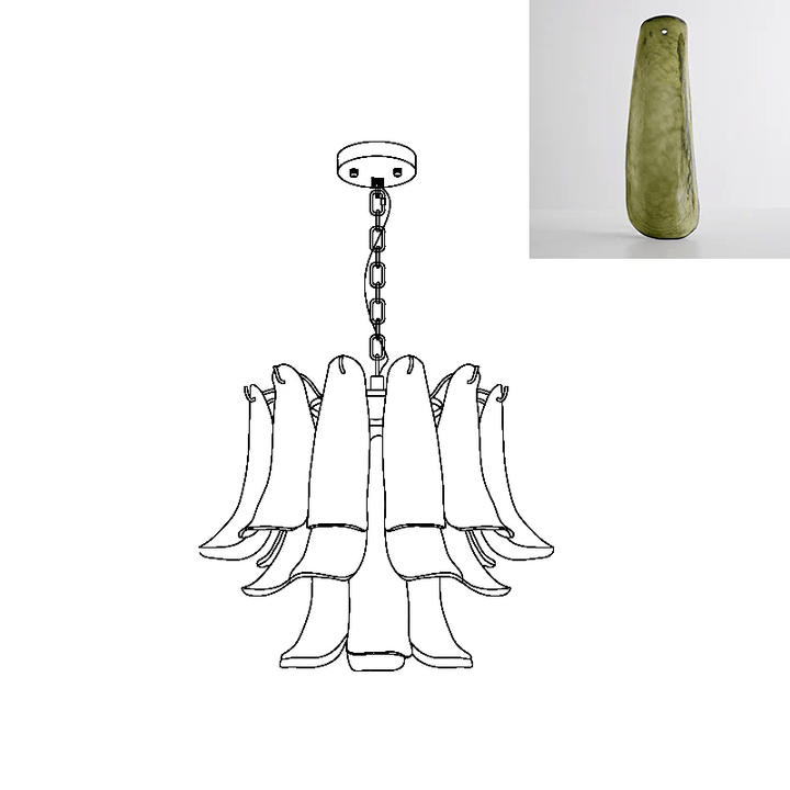 Murano Glass Leaf Chandelier - Vakkerlight