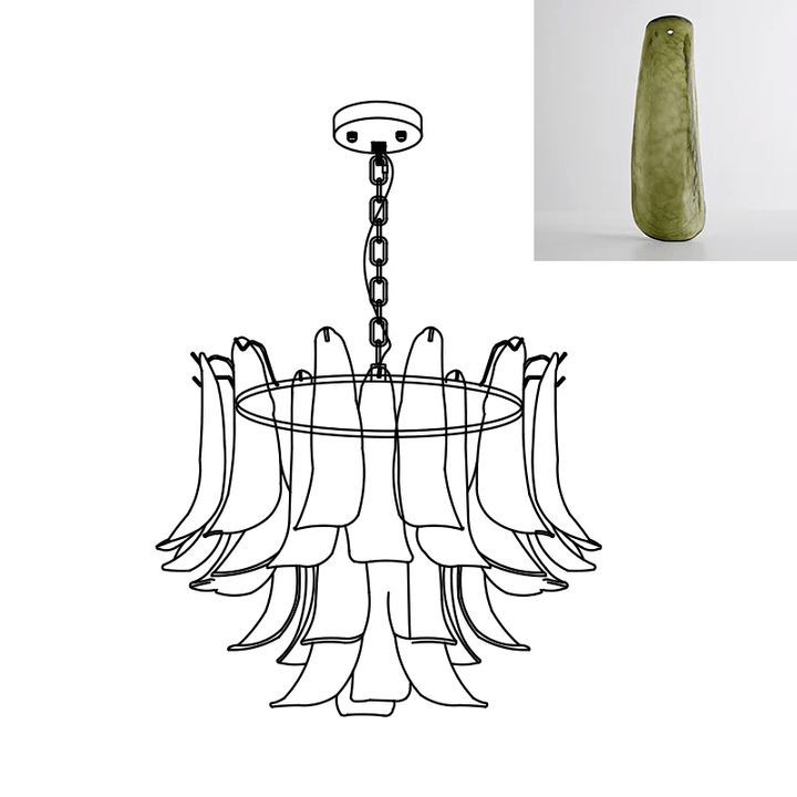 Murano Glass Leaf Chandelier - Vakkerlight